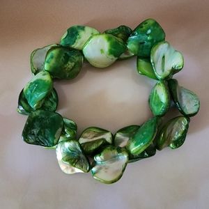 Abalone Shell Green Bracelet Size 7 in.